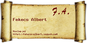 Fekecs Albert névjegykártya